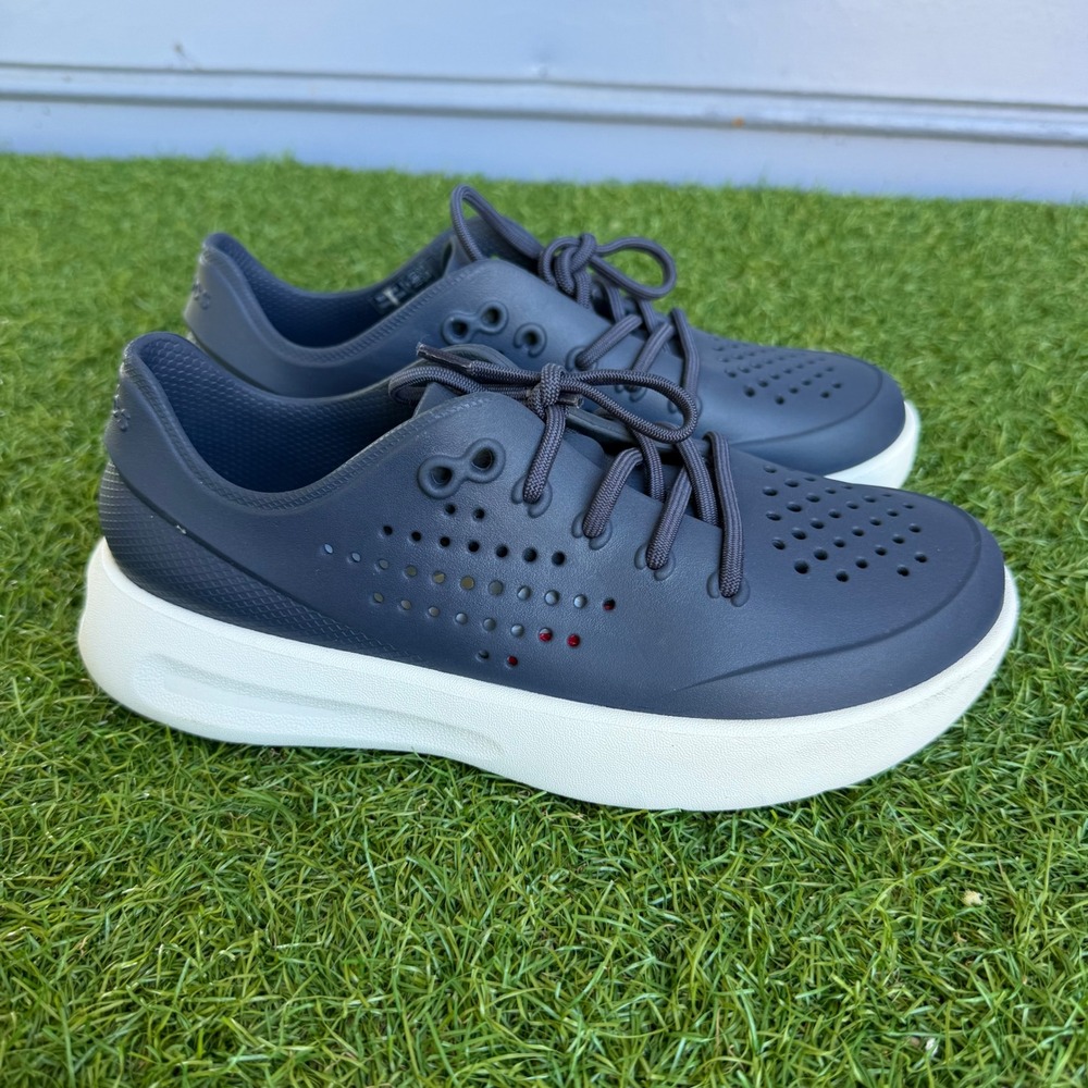 Crocs Literide Inmotion Pacer Shoes Women 5 Navy Blue White Lace Up Beach Water